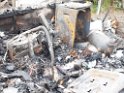 Wohnwagen ausgebrannt Koeln Muelheim Muelheimer Ring Piccoloministr P041